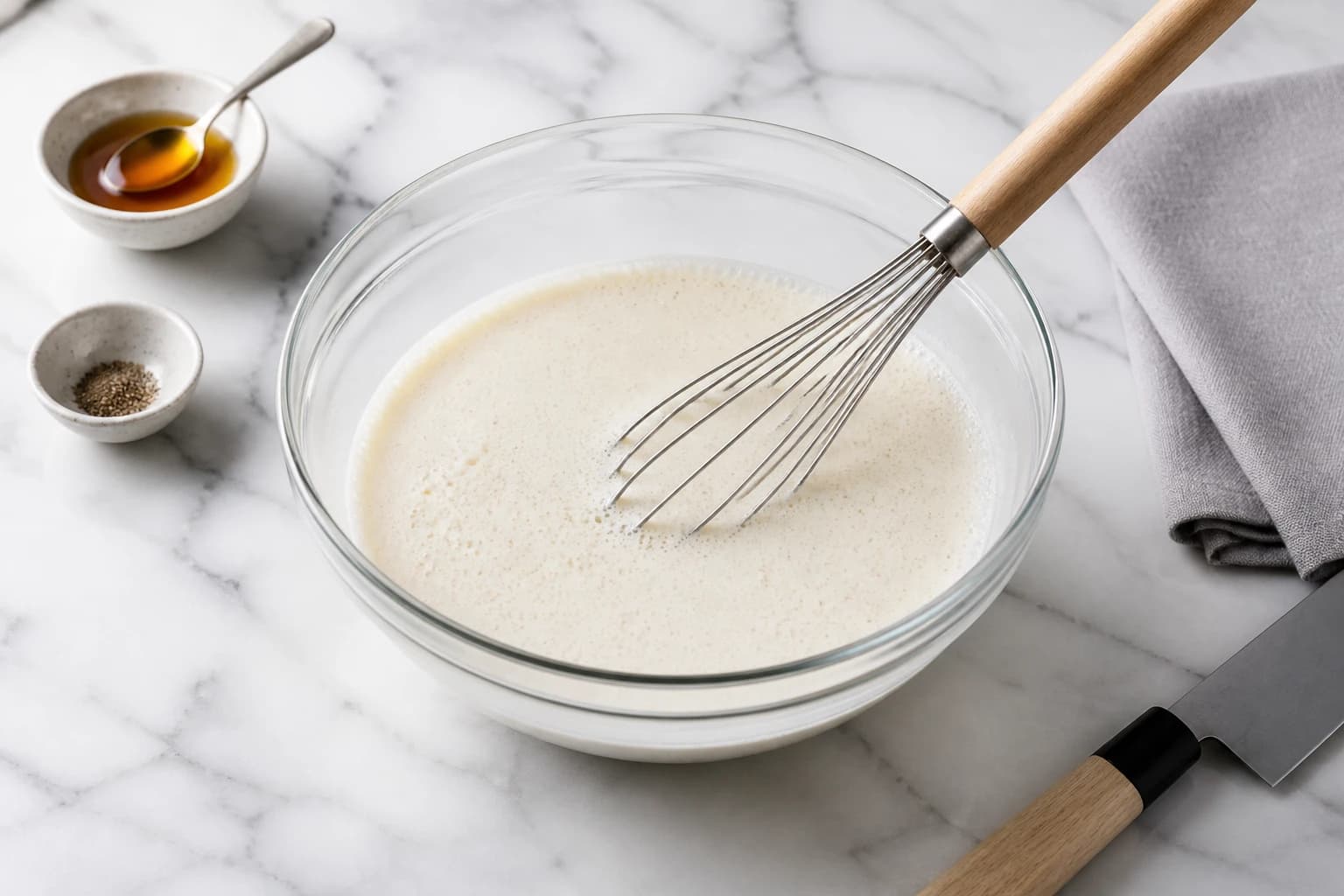 Etape 1 : Préparer la base liquide — Overnight oats framboise : 11g de fibres sans cuisson, prêt la veille