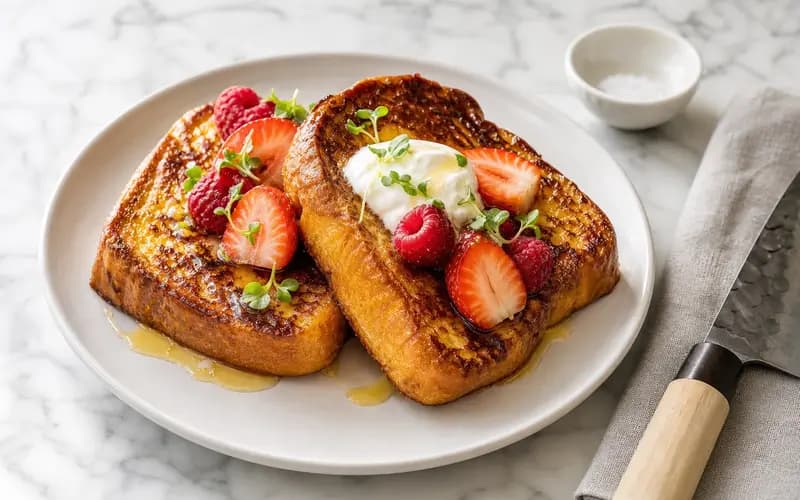 Pain perdu brioche healthy : la recette dorée sans remords en 15 min