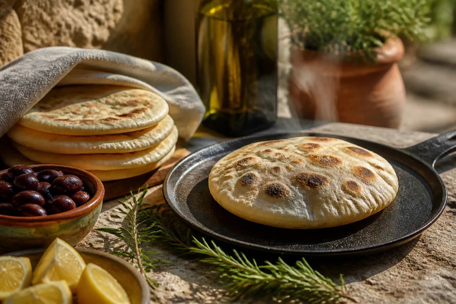 Etape 4 : Cuire à la poêle — Pain pita maison : moelleux et gonflé à la poêle