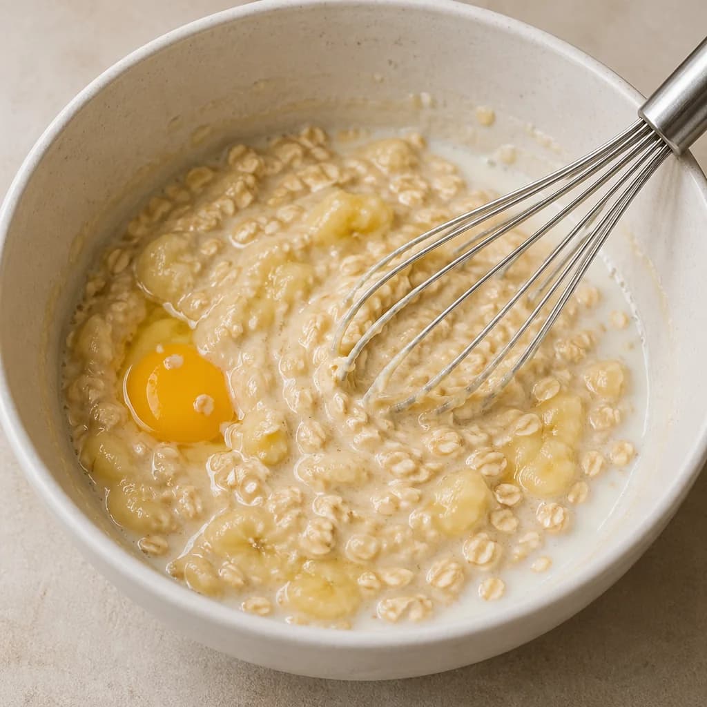 Étape 1 : Préparer la pâte — Pancakes moelleux avoine & banane