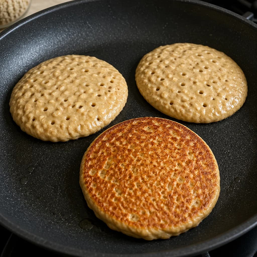 Étape 2 : Cuire les pancakes — Pancakes moelleux avoine & banane