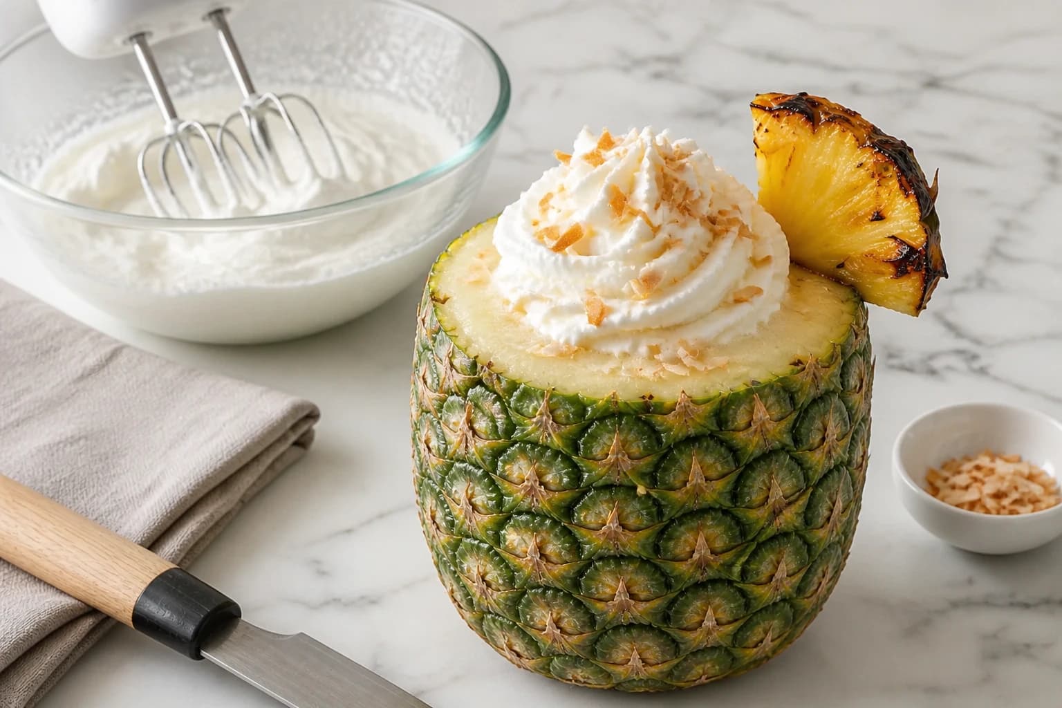Etape 3 : Monter la chantilly coco — Piña colada sans alcool givrée à l'ananas