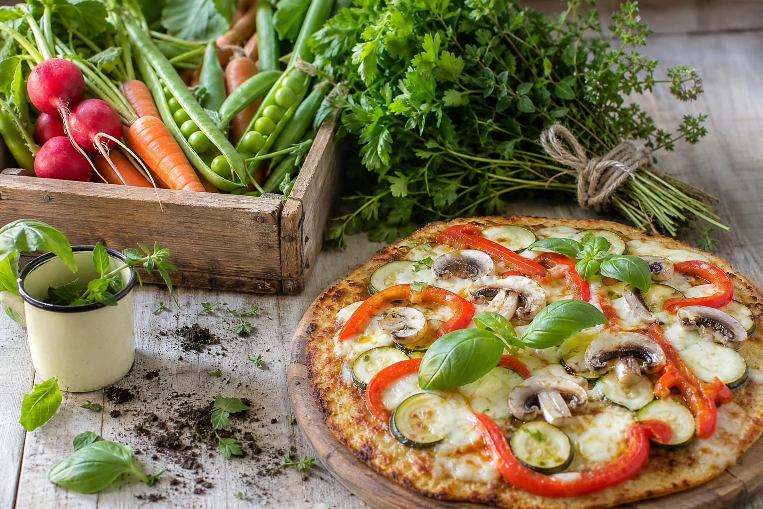Pizza chou-fleur : 4 légumes, pâte croustillante