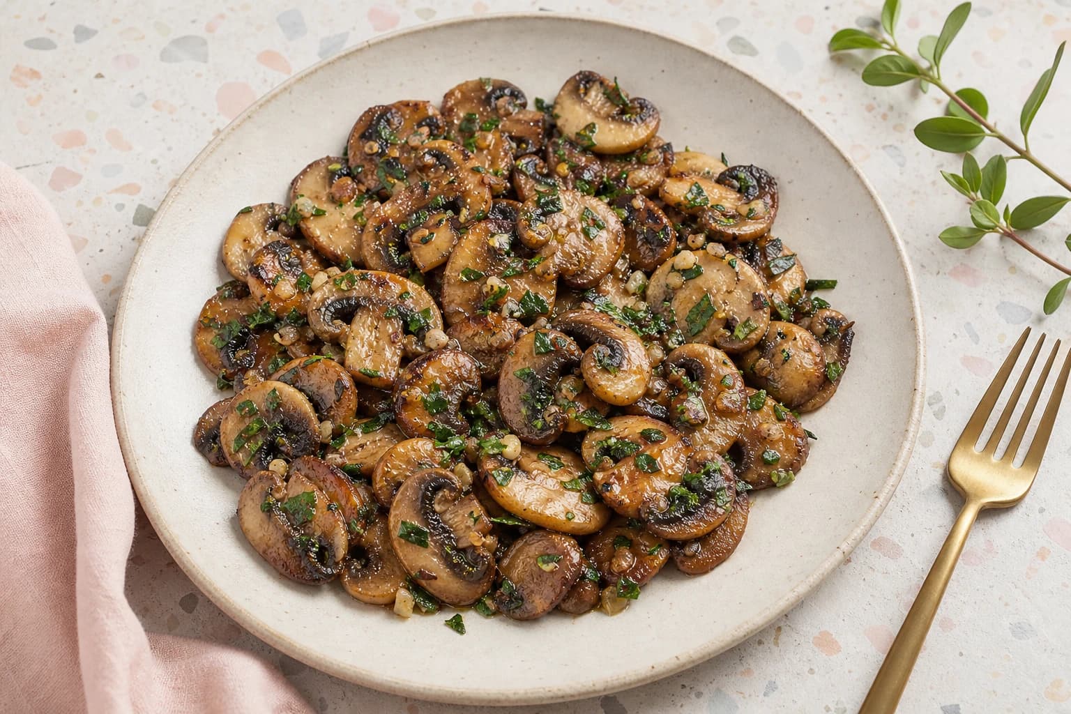 Poêlée de champignons ail persil minceur dorée