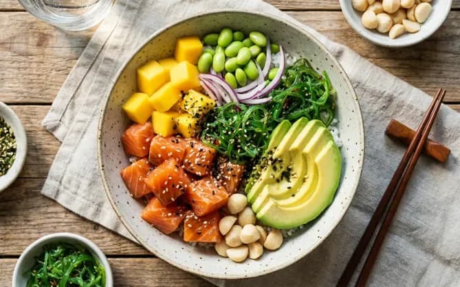 Poké bowl saumon & mangue