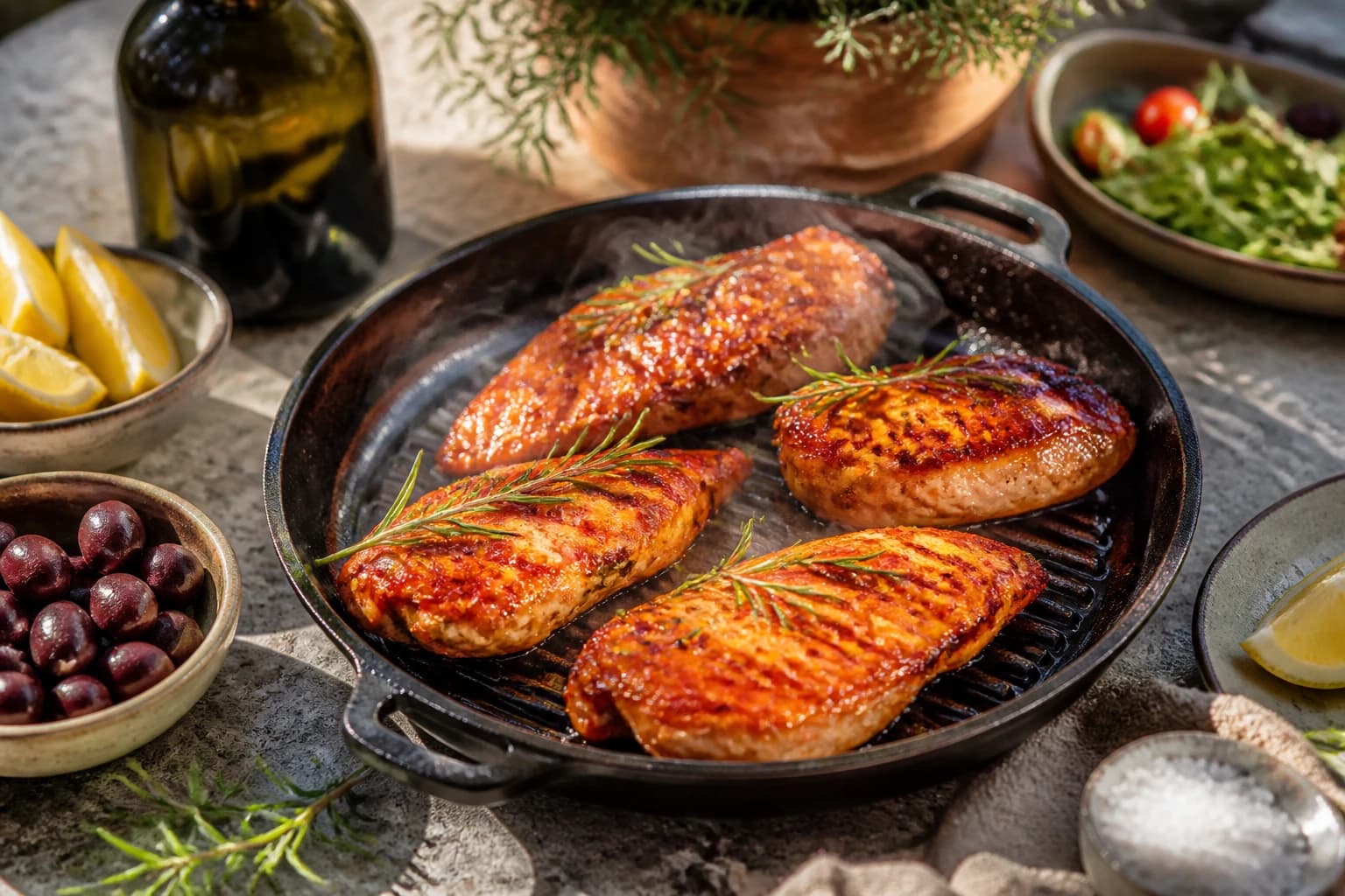 Etape 3 : Saisir et laquer — Poulet grillé ail et miel : doré et fondant