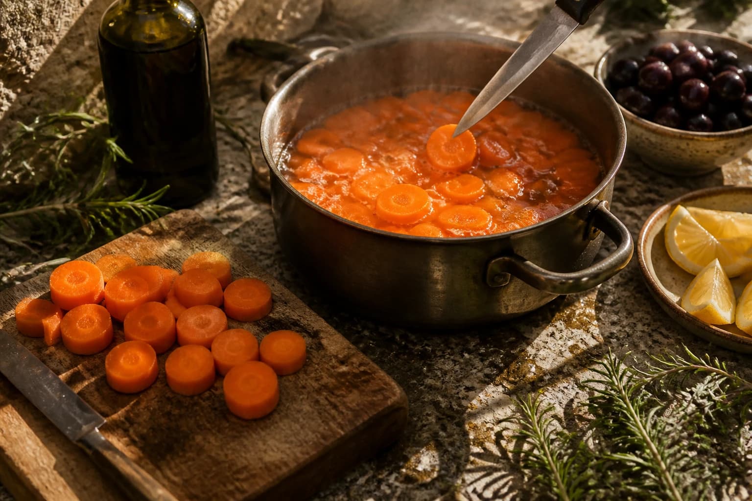 Etape 1 : Cuire les carottes — Purée de carotte à la feta : douce et crémeuse