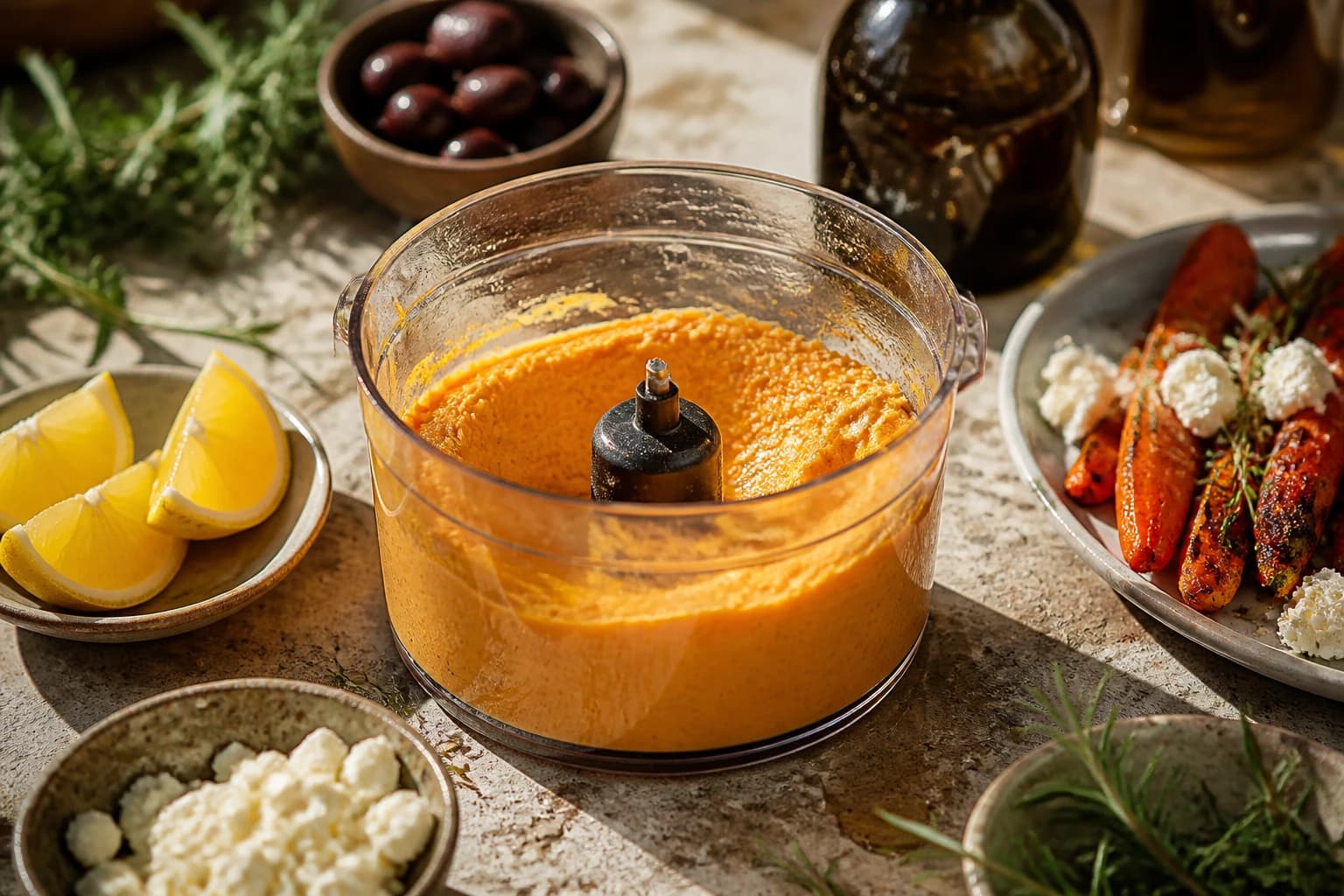 Etape 3 : Mixer la purée — Purée de carotte à la feta : douce et crémeuse