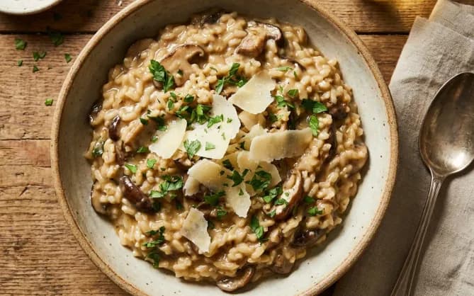 Risotto crémeux aux champignons