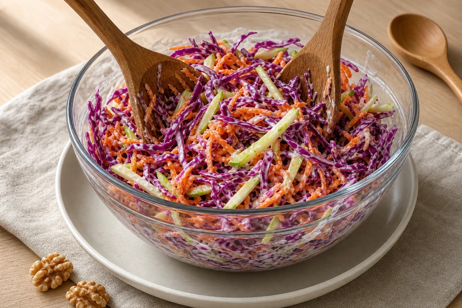 Etape 3 : Préparer la sauce yaourt-moutarde — Coleslaw chou rouge, pomme & noix