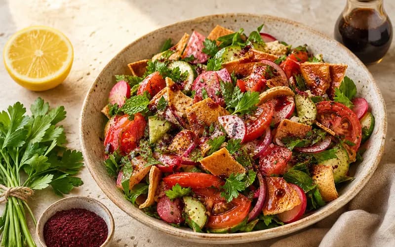 Salade fattoush libanaise croquante