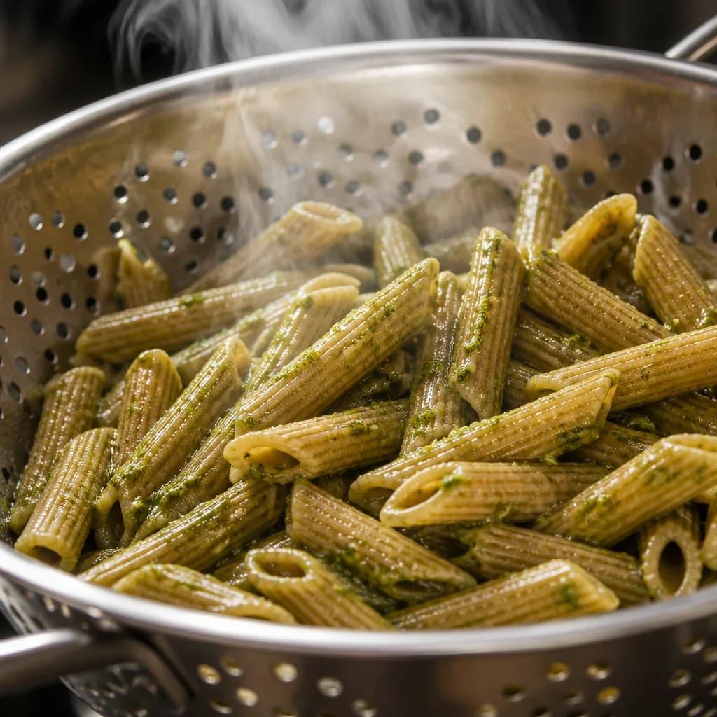 Étape 2 : Cuire les pâtes — Salade de pâtes complètes au pesto