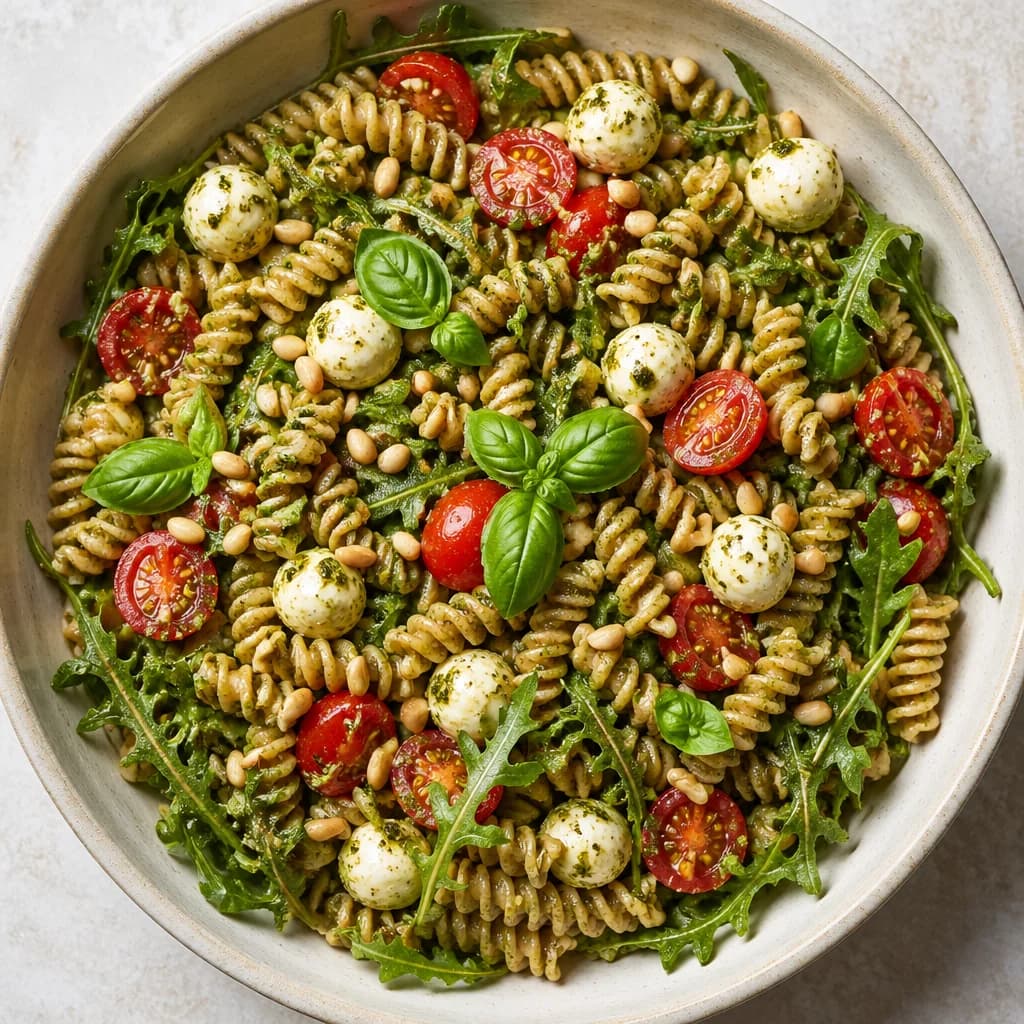 Étape 4 : Assembler et dresser — Salade de pâtes complètes au pesto