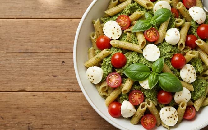 Salade de pâtes complètes au pesto