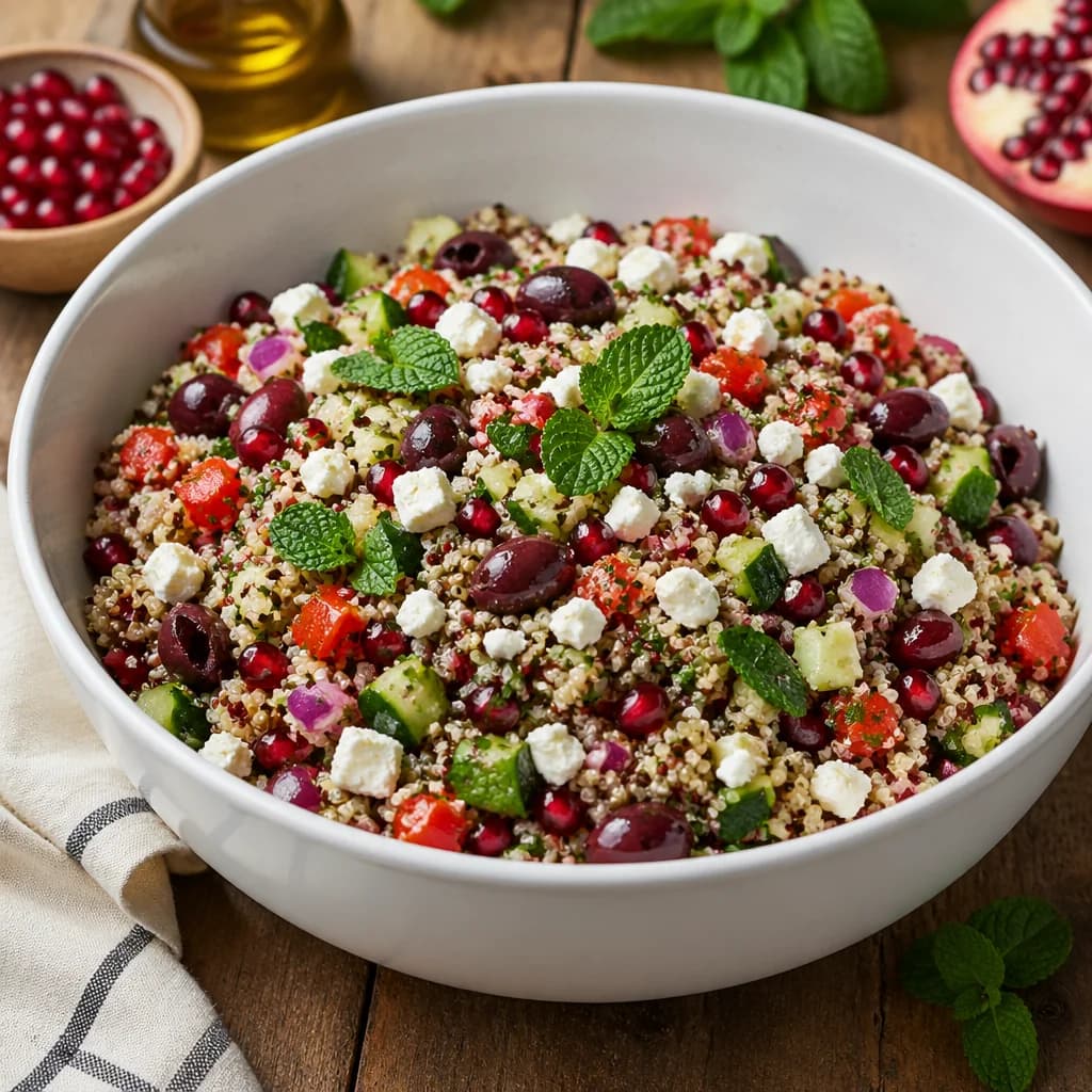 Étape 4 : Assembler la salade — Salade de quinoa, féta & menthe