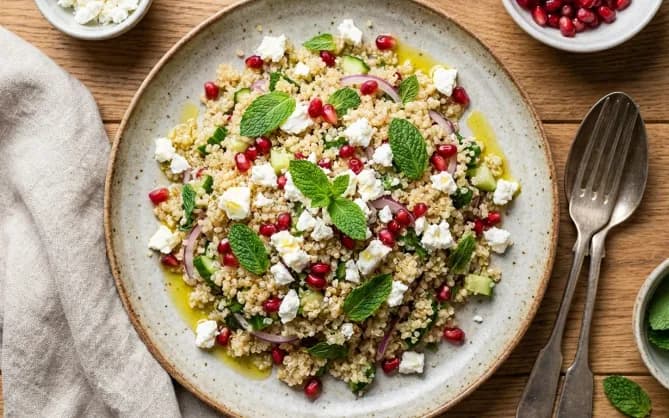 Salade de quinoa, féta & menthe