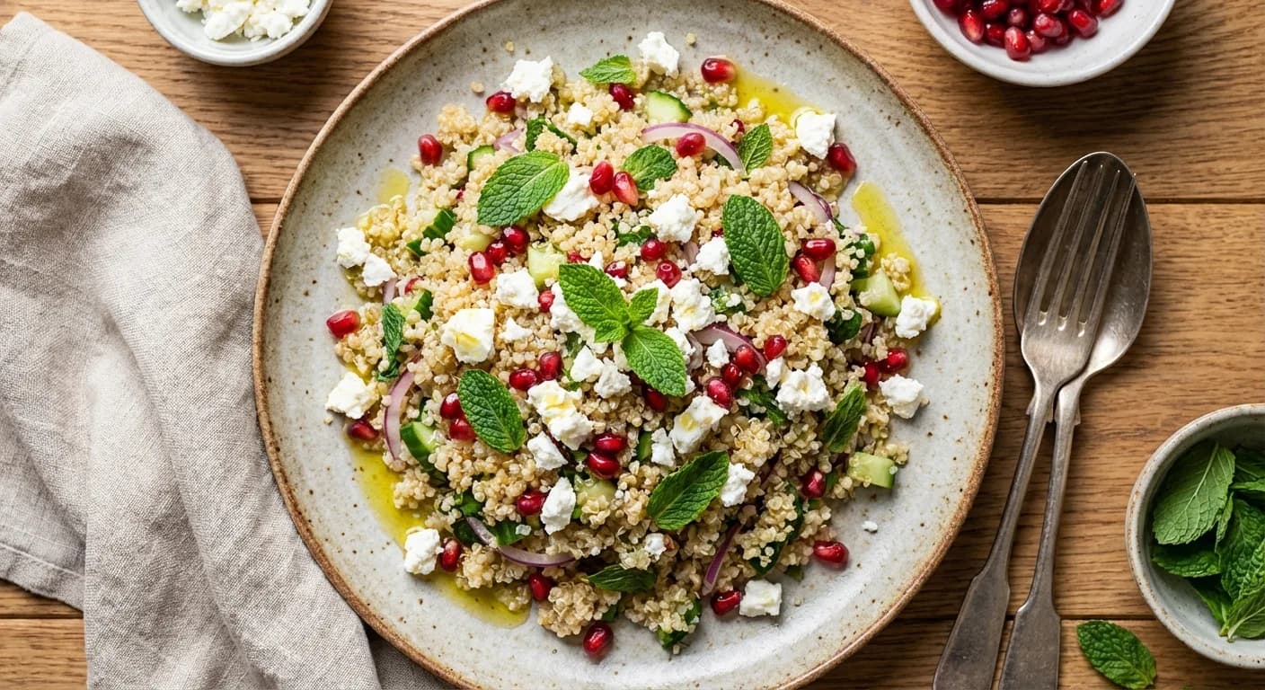 Salade de quinoa, féta & menthe