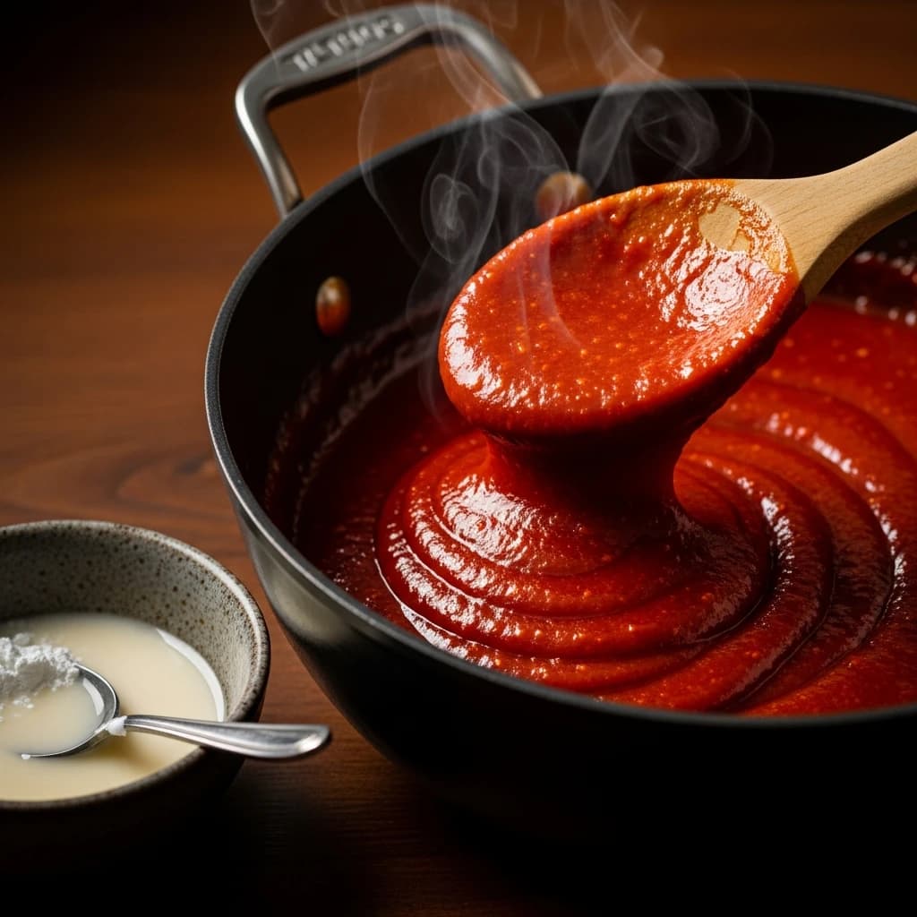Etape 4 : Épaissir la sauce — Sauce pimentée asiatique maison