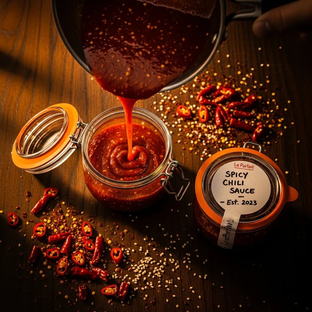 Etape 5 : Mettre en bocal et conserver — Sauce pimentée asiatique maison
