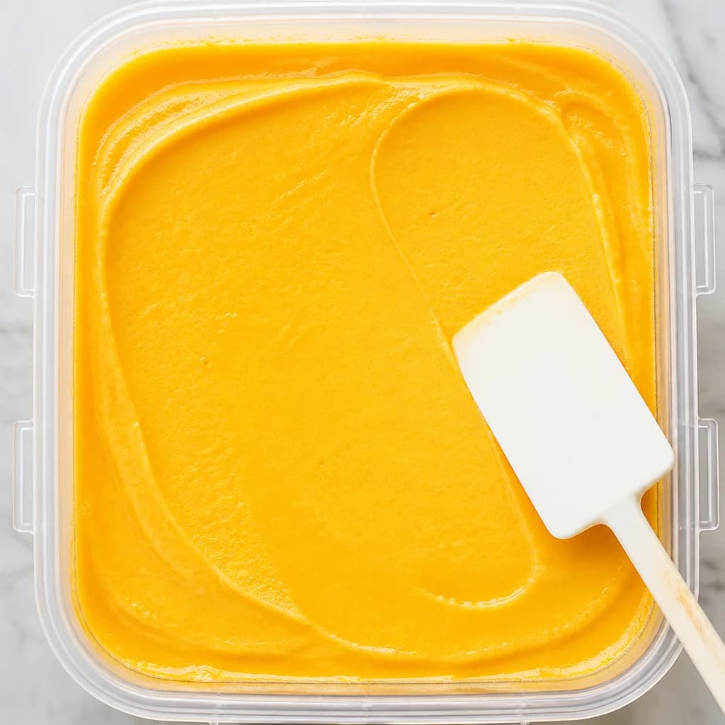 Étape 3 : Ajuster la consistance — Sorbet mangue crémeux sans sorbetière