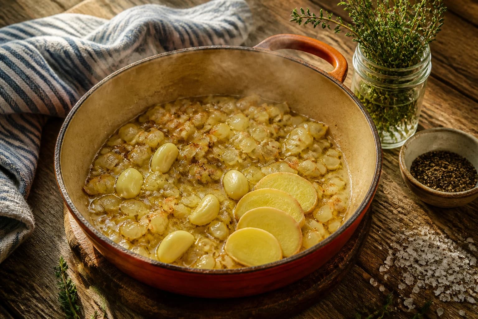 Étape 1 : Faire revenir les aromates — Soupe détox légumes verts minceur