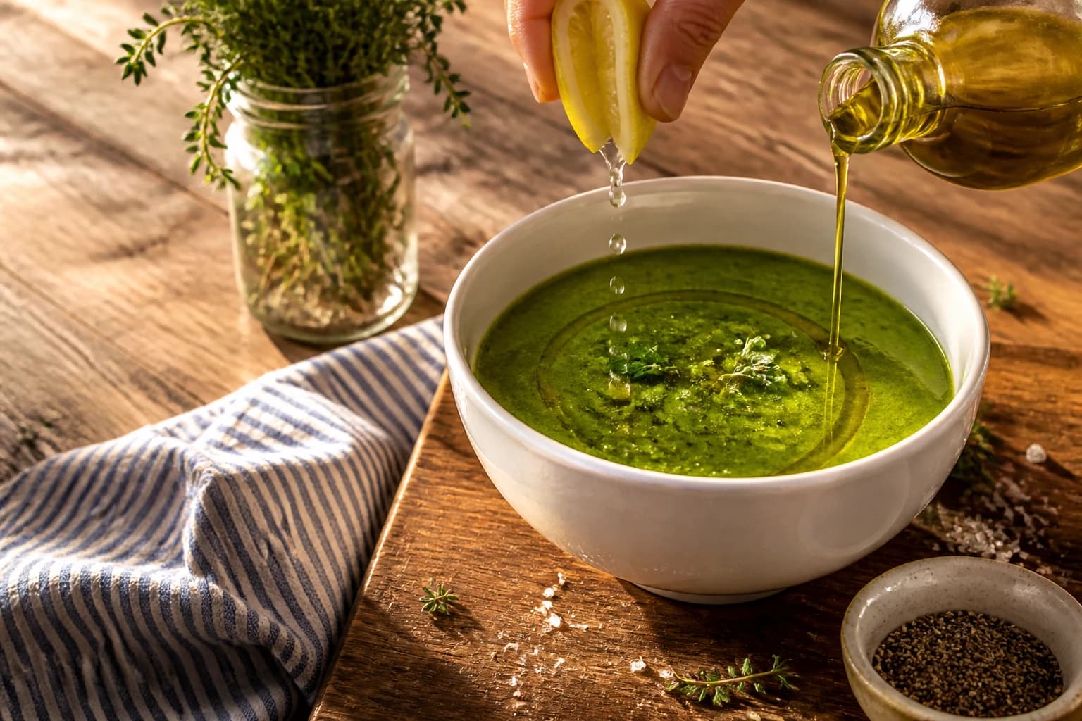 Étape 4 : Assaisonner et servir — Soupe détox légumes verts minceur
