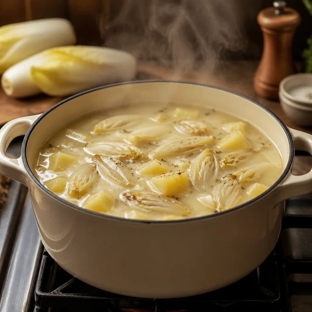 Étape 3 : Cuire la soupe — Velouté d'endives crémeux