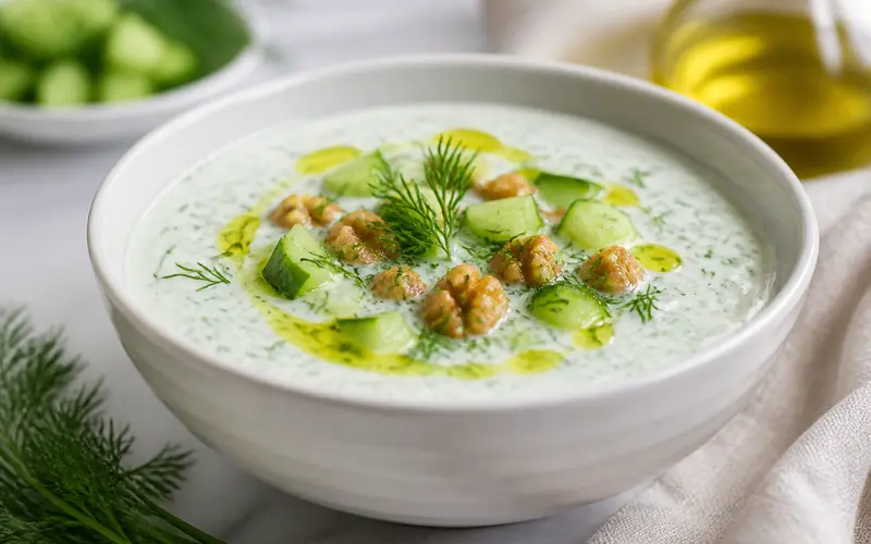 Soupe froide concombre, yaourt & aneth