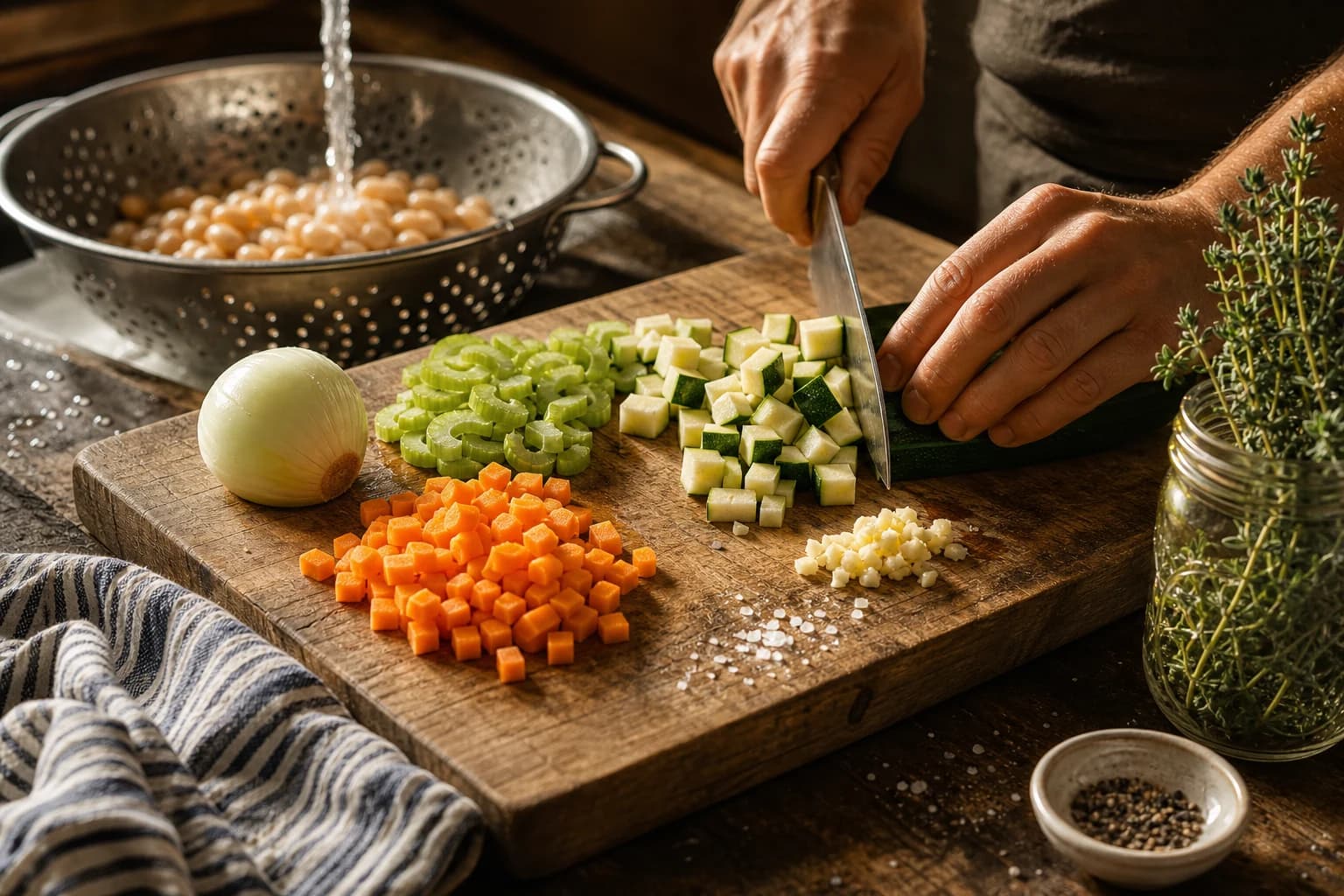 Etape 1 : Préparer la mise en place — Minestrone aux haricots cannellini