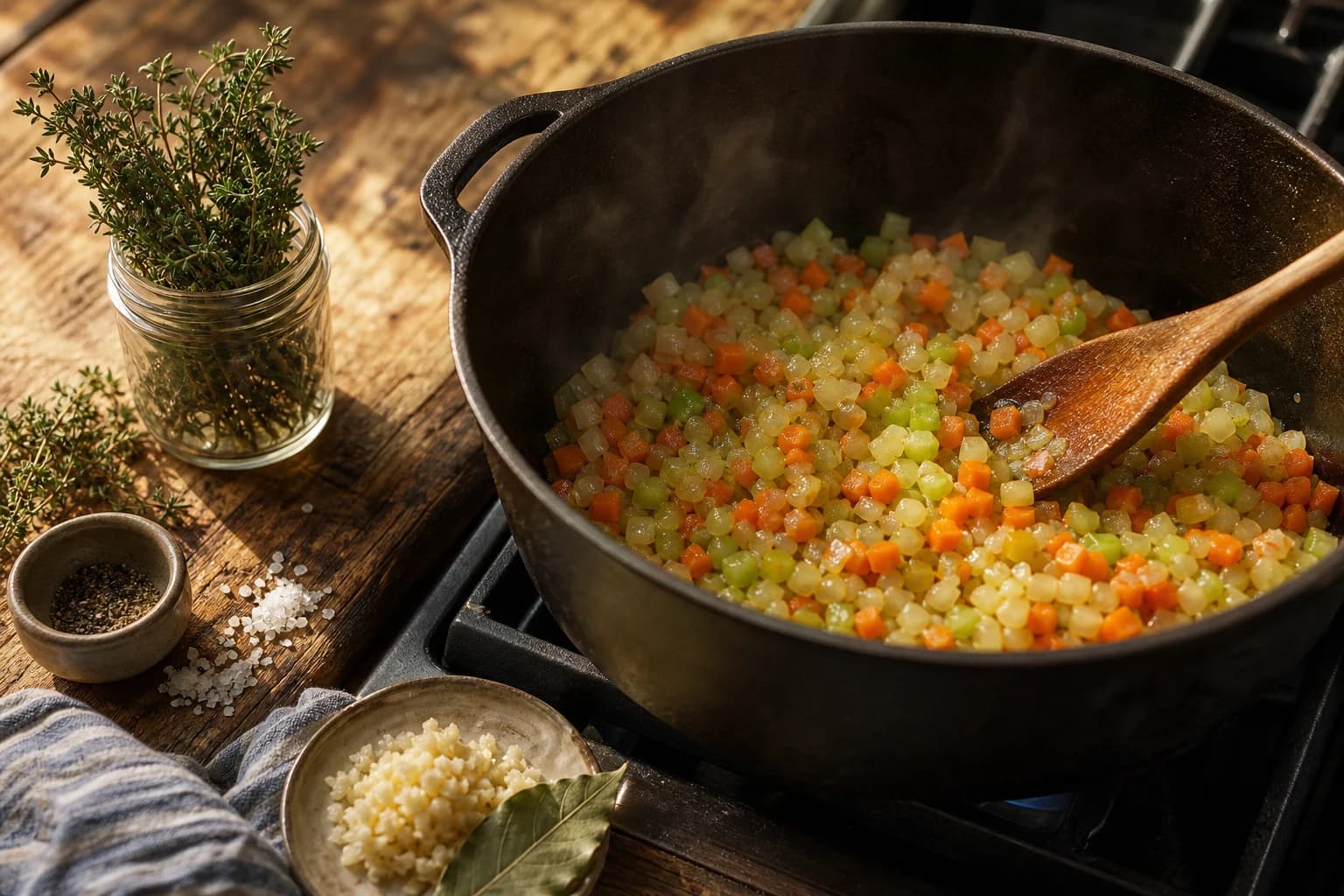 Etape 2 : Cuire le soffritto — Minestrone aux haricots cannellini