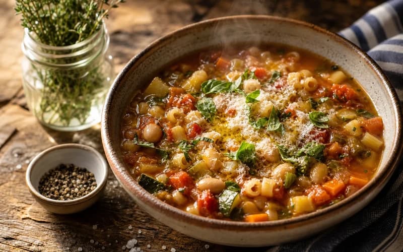 Minestrone aux haricots cannellini