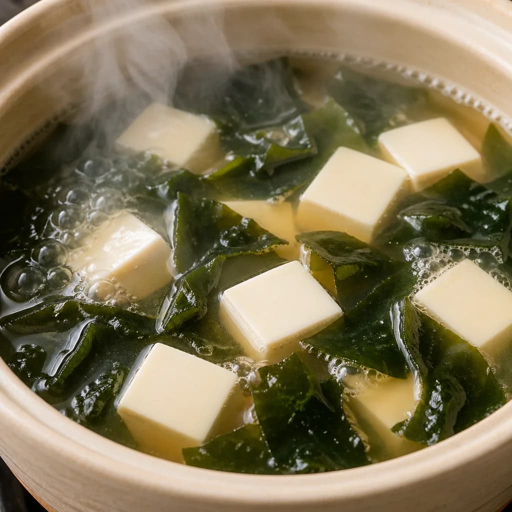 Étape 3 : Chauffer et garnir — Soupe miso maison authentique