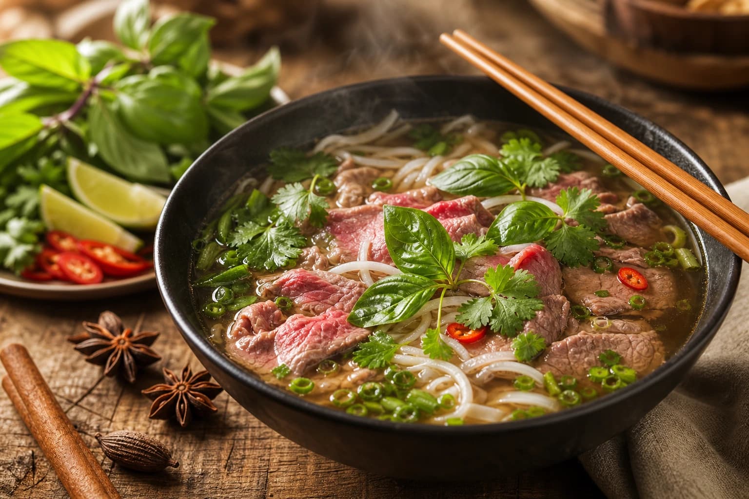 Phở vietnamien au bœuf, allégé