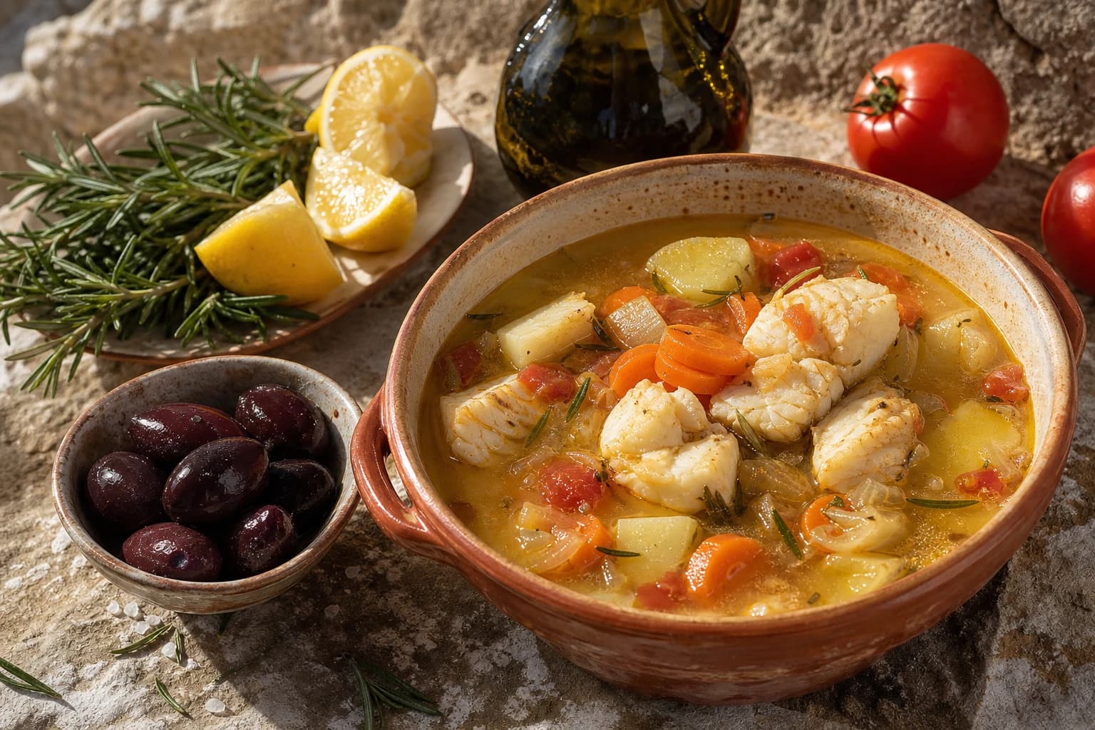 Soupe de poisson grecque kakavia