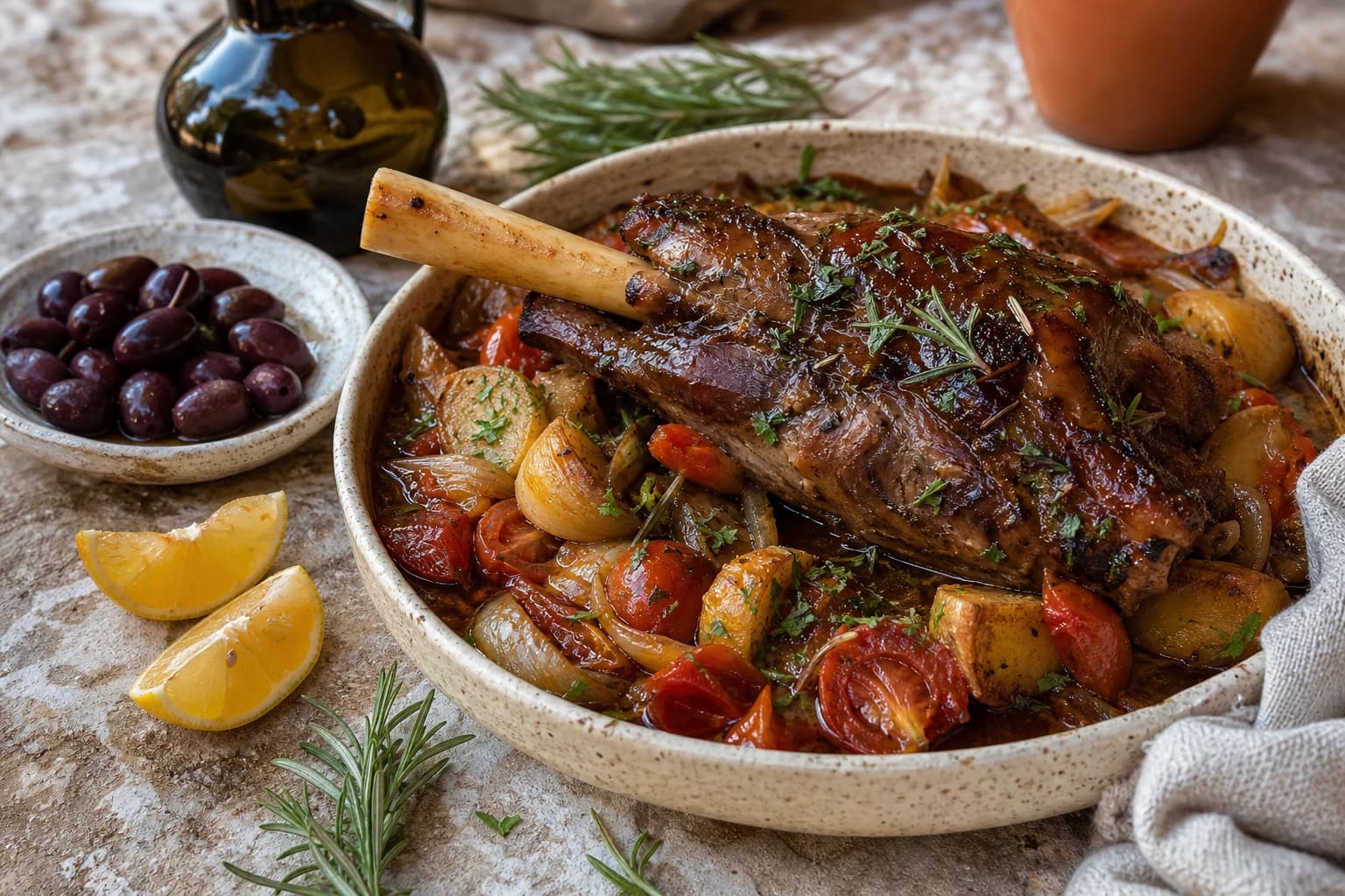 Souris d'agneau confite au four