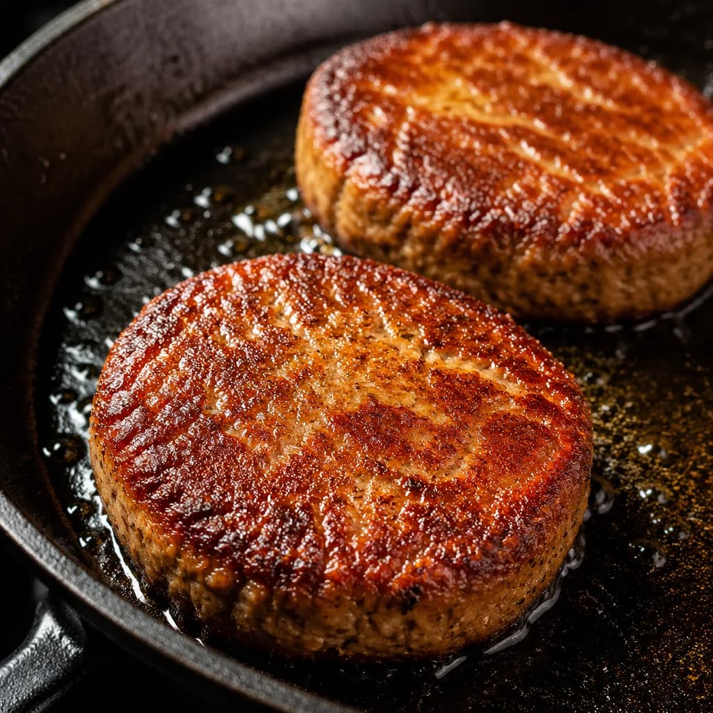Etape 4 : Cuisson à la poêle — Steak végétarien pois chiches & quinoa