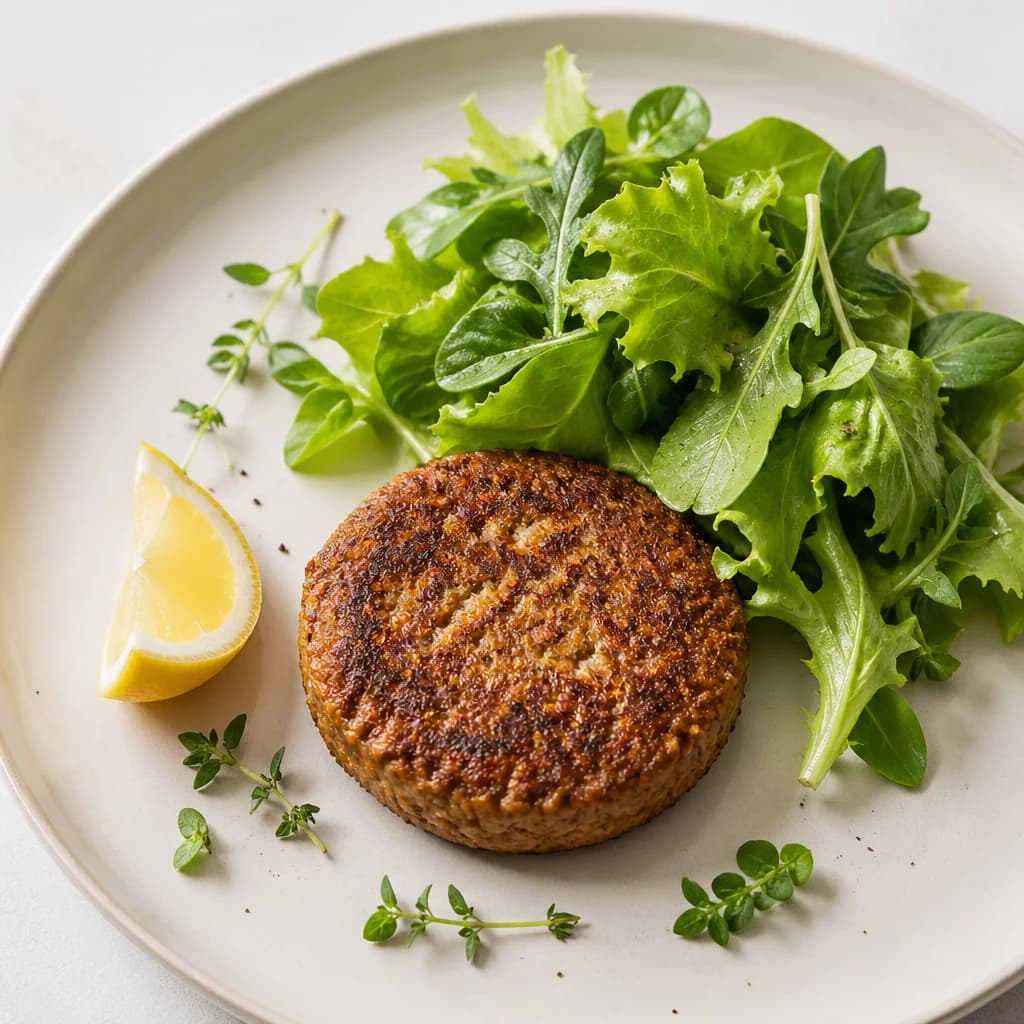 Etape 5 : Dresser et servir — Steak végétarien pois chiches & quinoa