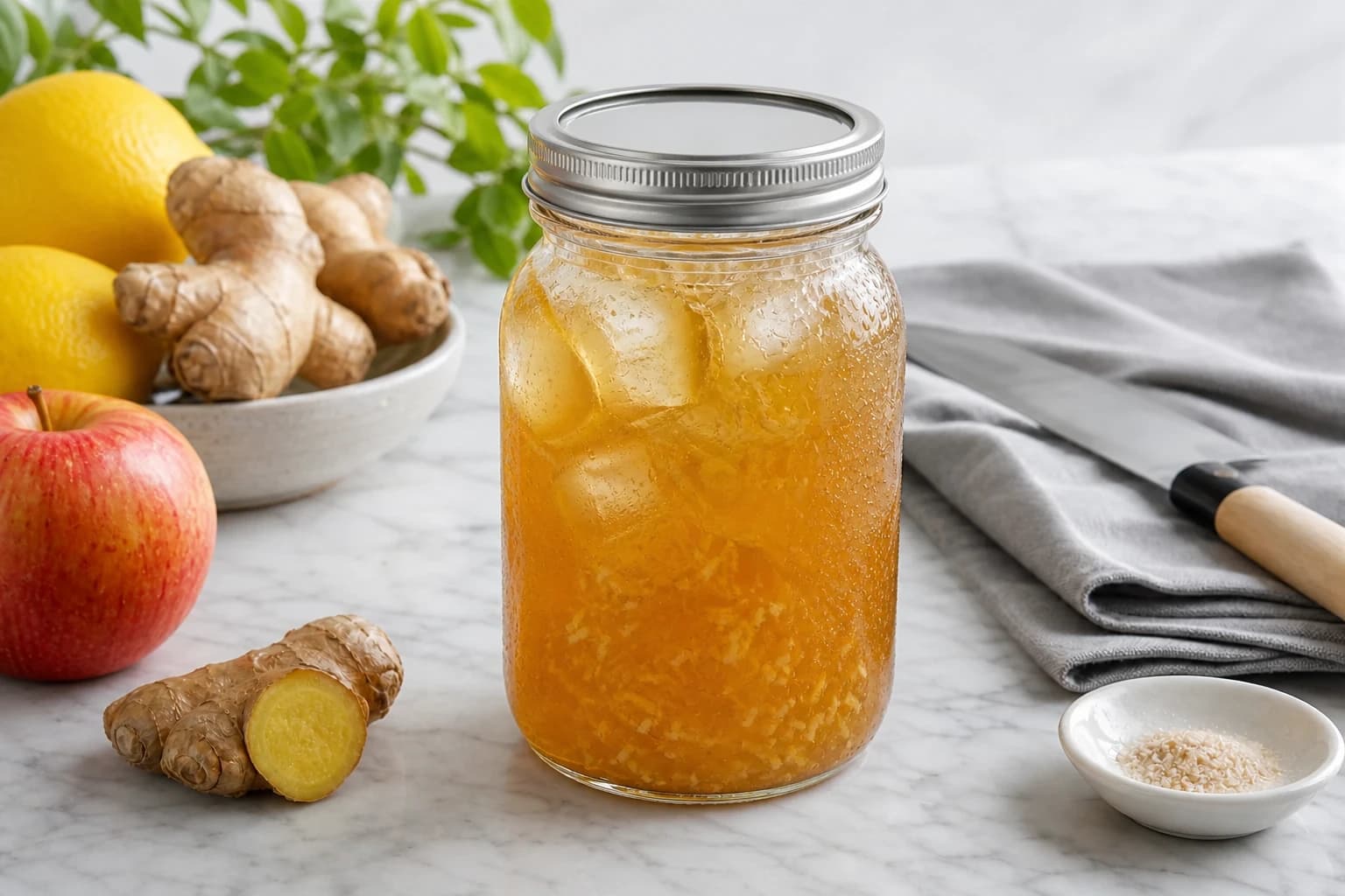 Etape 3 : Laisser reposer au réfrigérateur — Switchel au vinaigre de cidre des fermiers