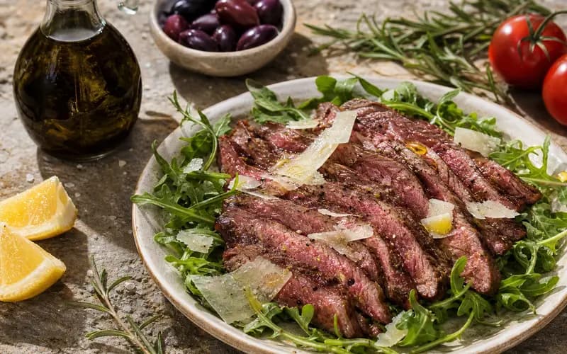 Tagliata de bœuf à la roquette : tendre et fondante