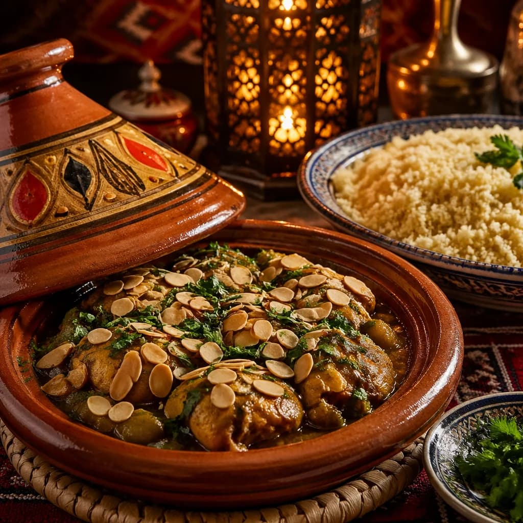 Étape 4 : Finir et servir — Tajine végétarien abricots & miel
