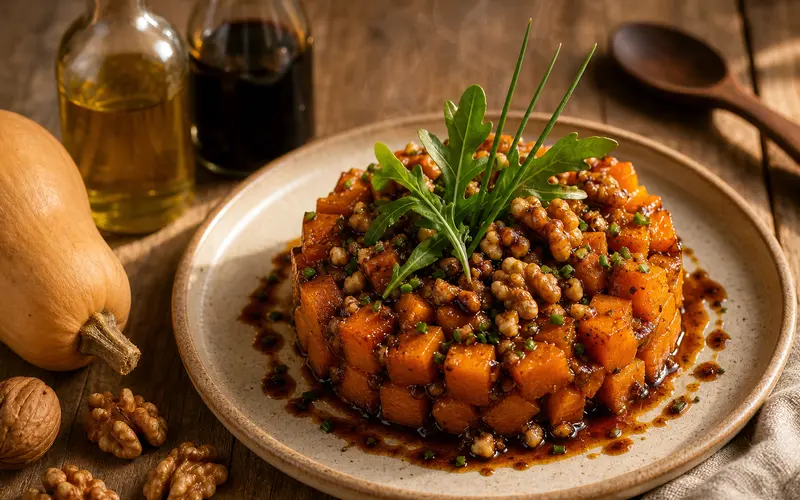 Tartare de butternut rôtie & noix