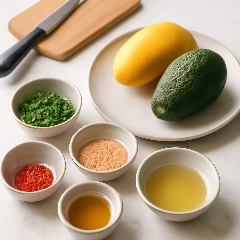 Etape 1 : Préparer la brunoise de mangue — Tartare mangue, avocat & piment