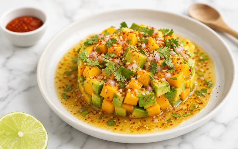 Tartare mangue, avocat & piment