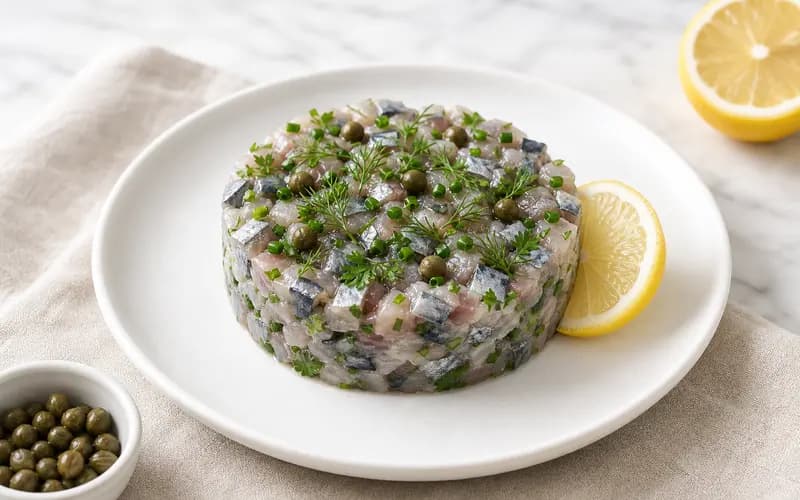 Tartare de maquereau, citron & échalote
