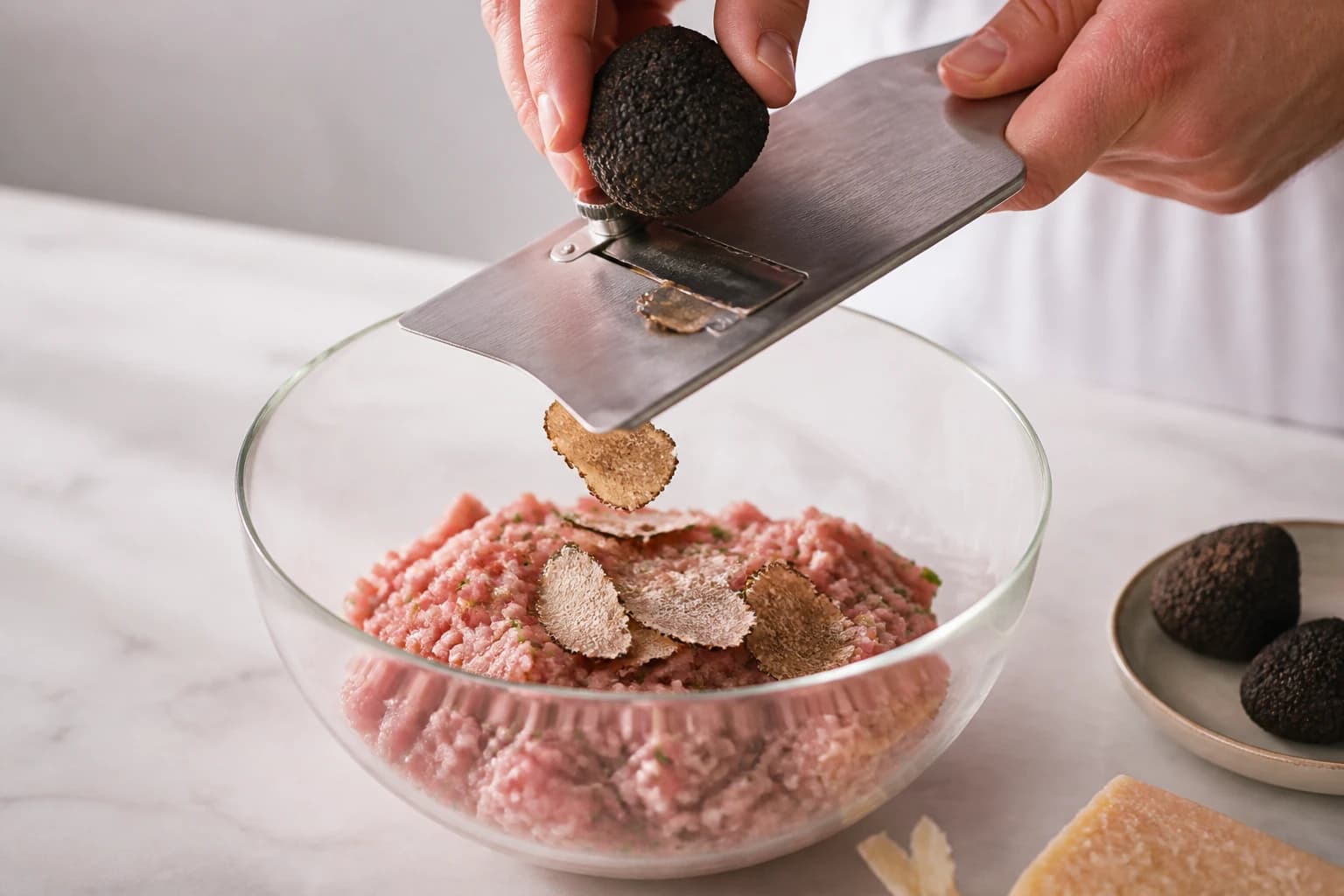 Etape 3 : Dresser le tartare — Tartare de veau, truffe & parmesan