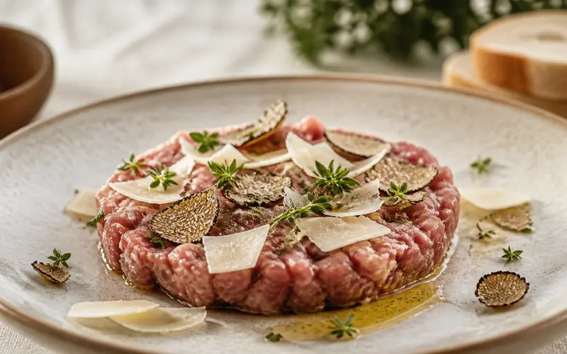 Tartare de veau, truffe & parmesan