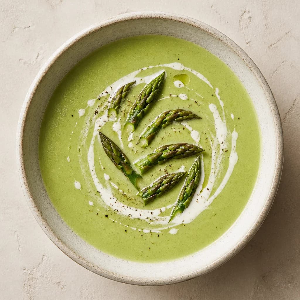 Etape 5 : Dresser et servir — Velouté d'asperges vertes onctueux