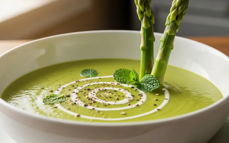 Velouté d'asperges vertes onctueux