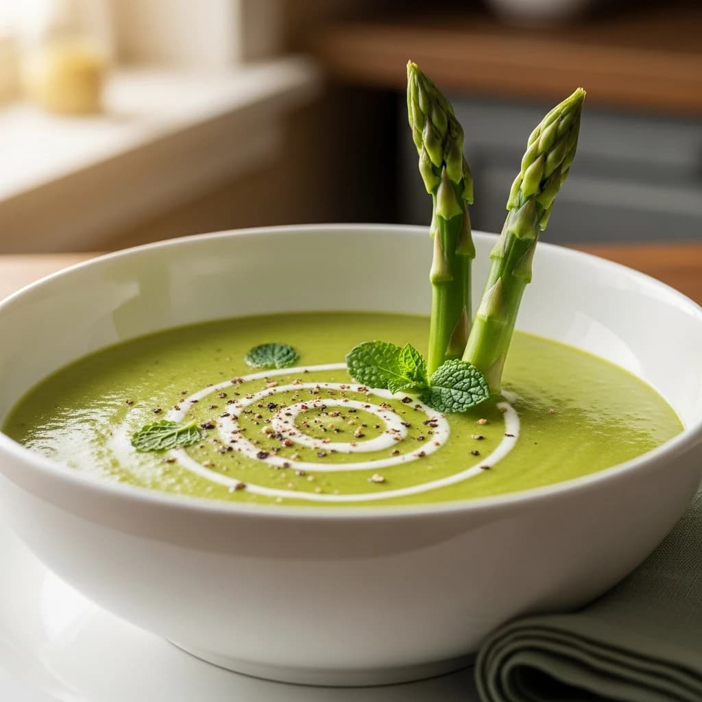 Velouté d'asperges vertes onctueux