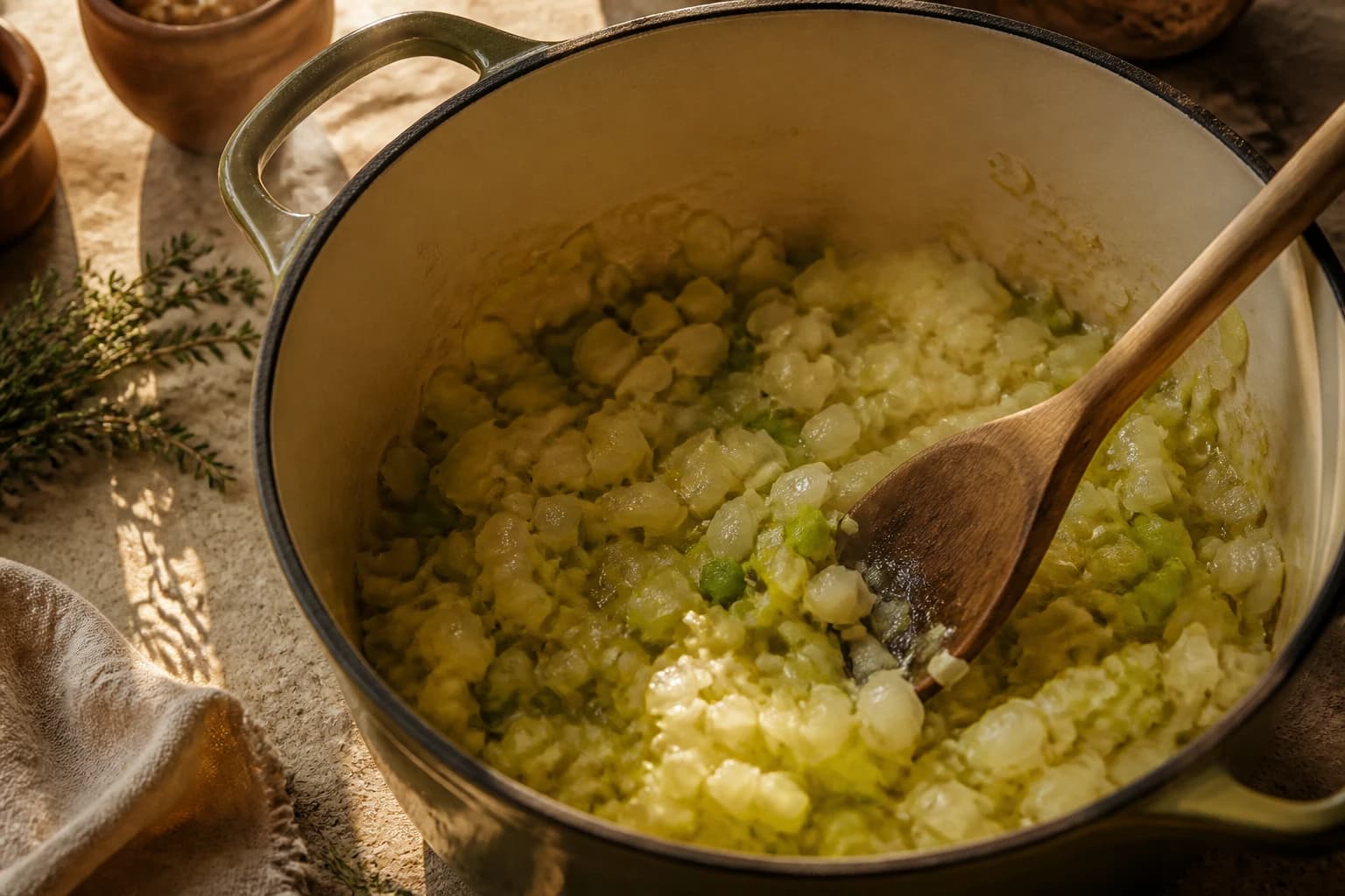 Etape 3 : Cuire et mijoter — Vichyssoise courgette & poireau